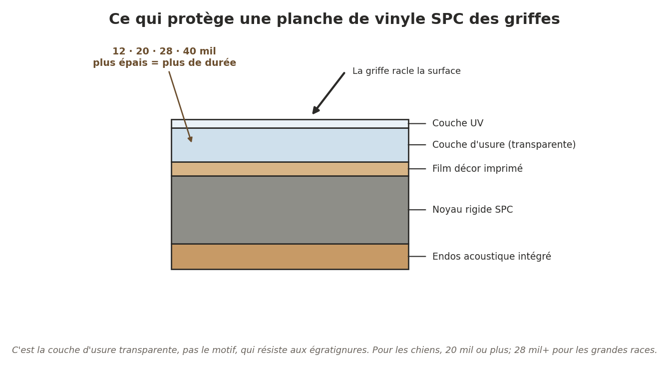 Couches d'une planche SPC
